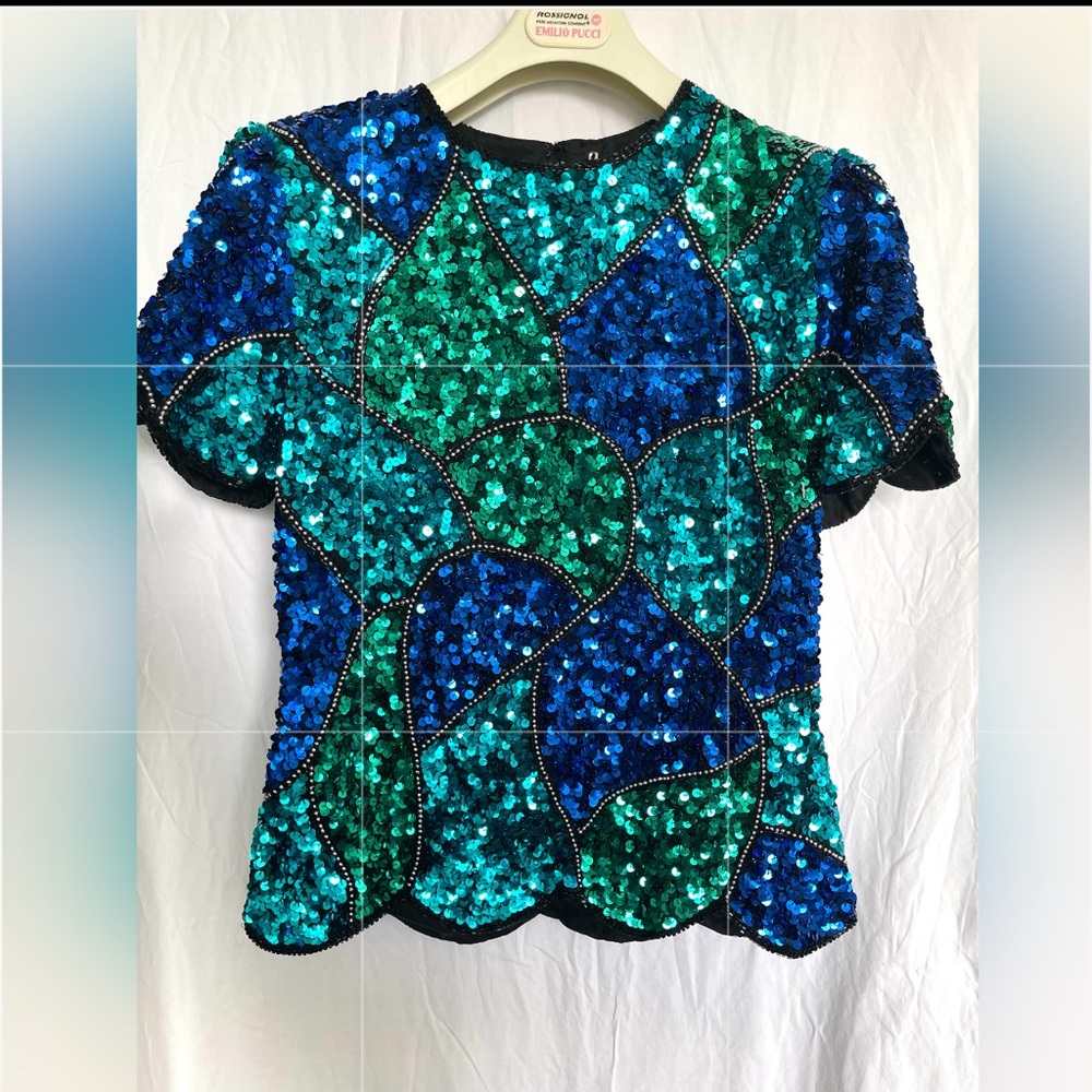 Vintage Adriana Pappell evening top blouse size small NWT